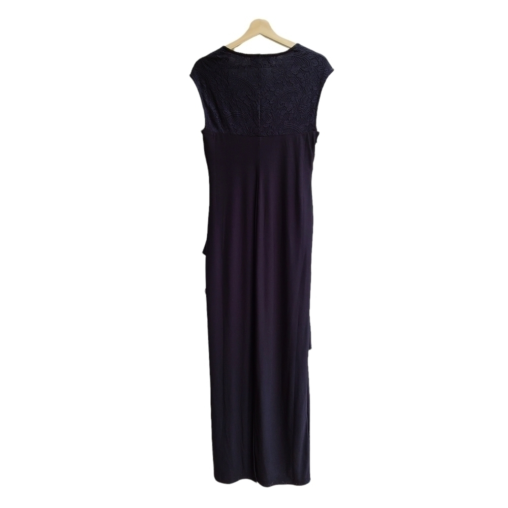 Black Label by Evan-Picone Long Black Dress, Size Small - Picture 2 of 8